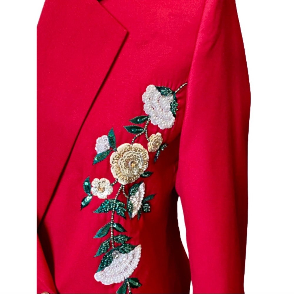 Double press crop embroidered  jacket/coat - Picture 8 of 10